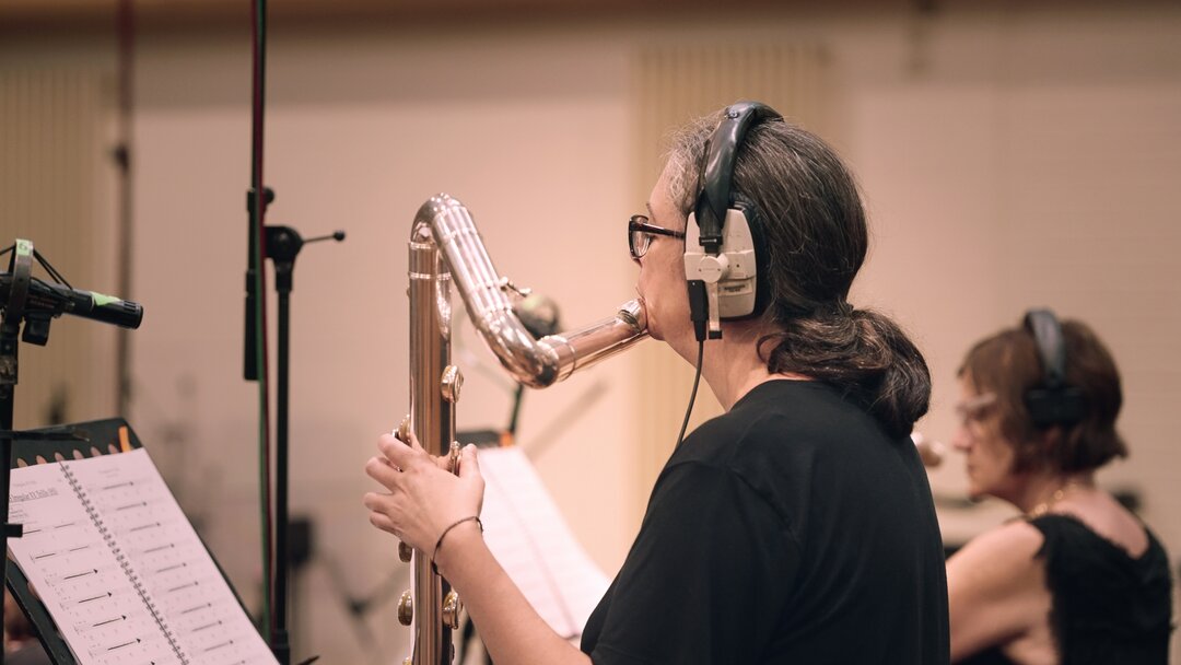 Recording contra-alto flutes for Low End Orchestra