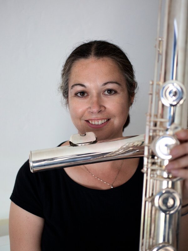 Carla Rees with a low flute
