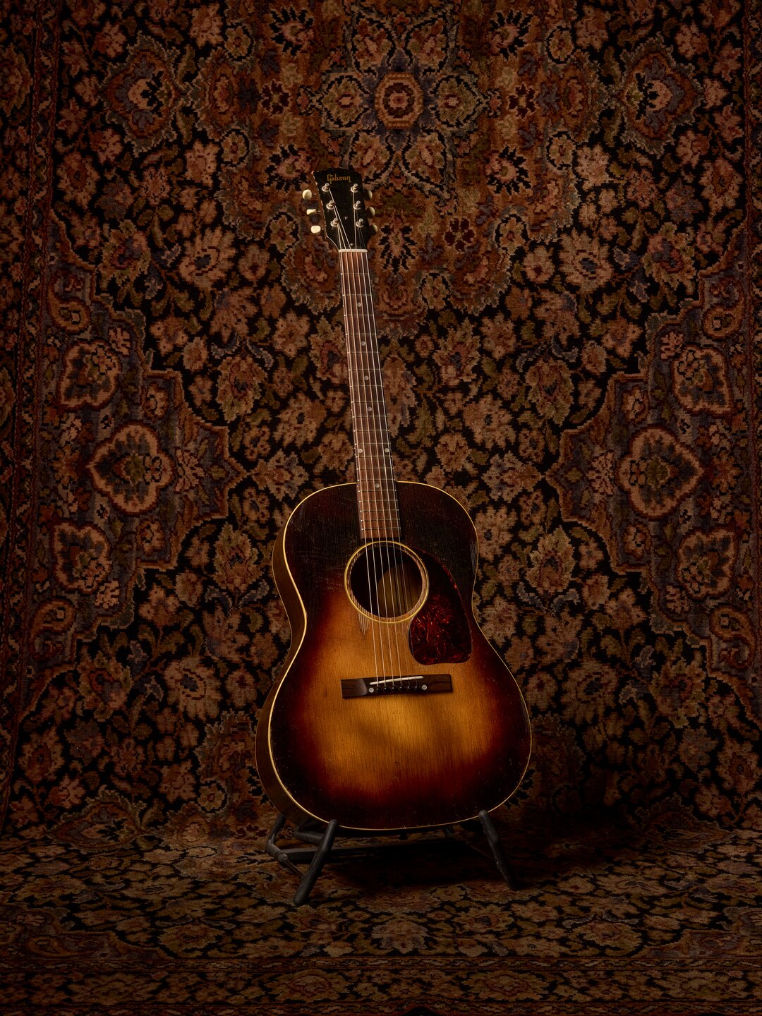 A vintage acoustic guitar