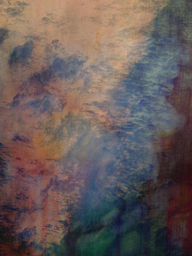 Abstract, dark, cloudlike shapes