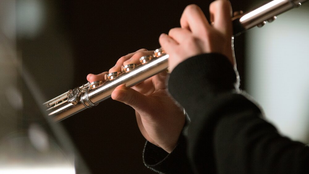 A flute being played