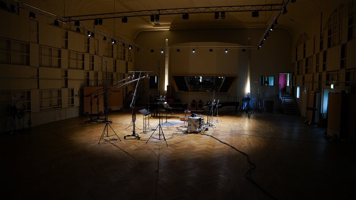 Empty scoring stage at Teldex studios in Berlin
