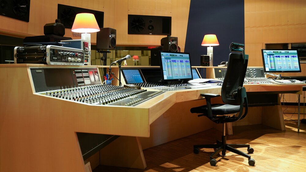 Huge mixing desk at Teldex studios in Berlin