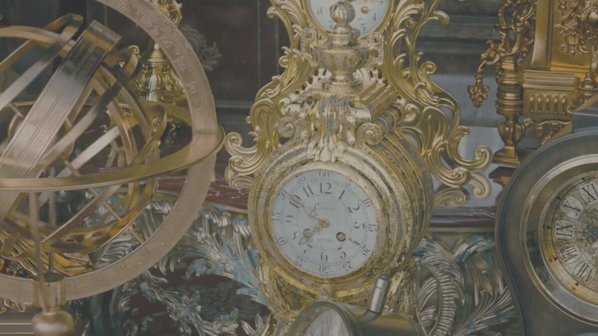A collage of mechanical clocks and astrolabes