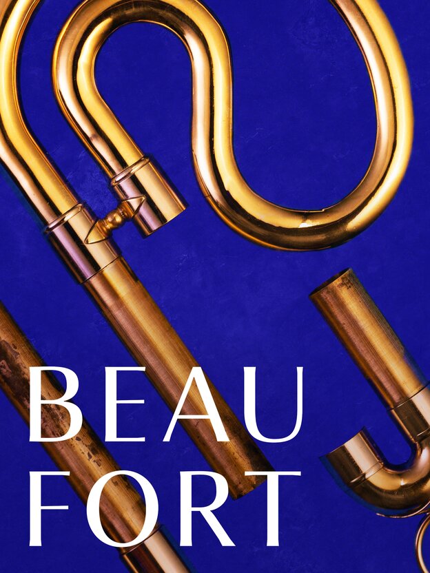 Beaufort artwork: a series of brass instrument tubes and valves