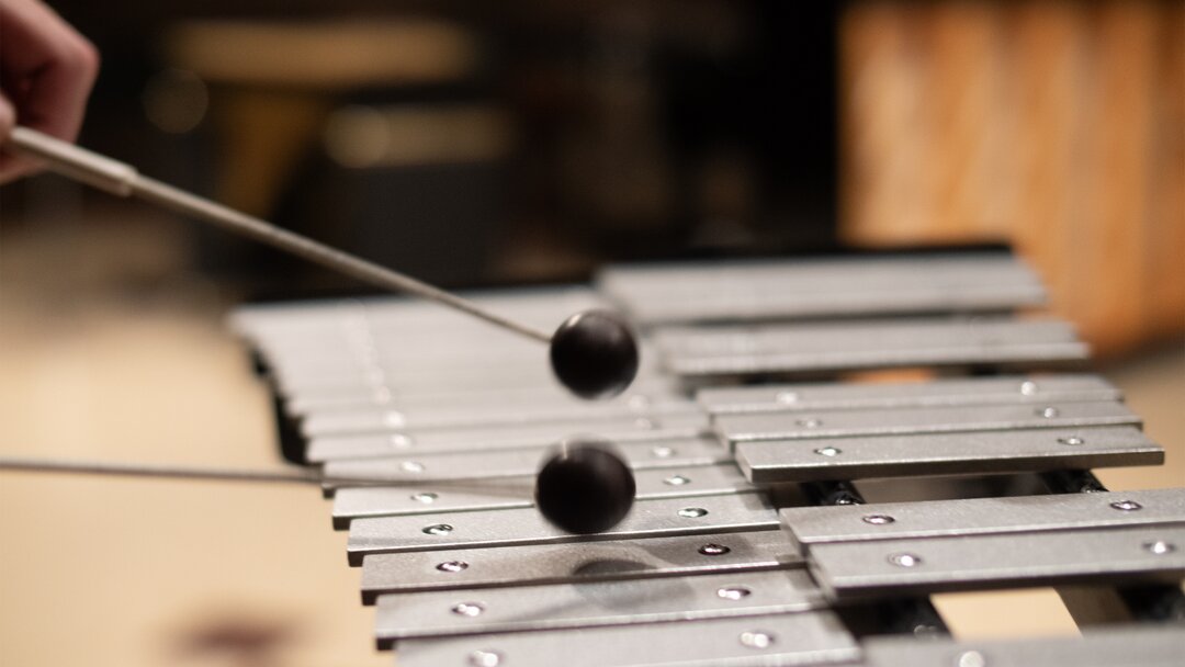 Mallets on a glockenspiel