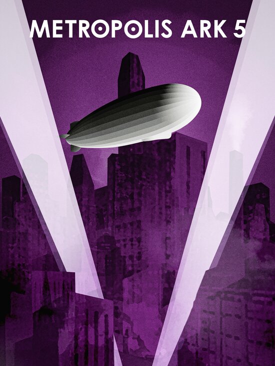 Metropolis Ark 5 cover art with airship
