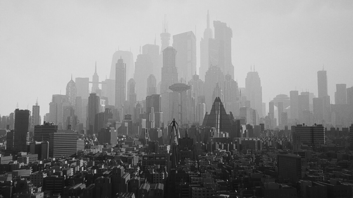 A dense cityscape