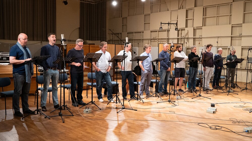A choir recording Klingon syllables