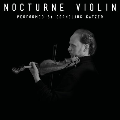 Black and white image of a man playing a violin
