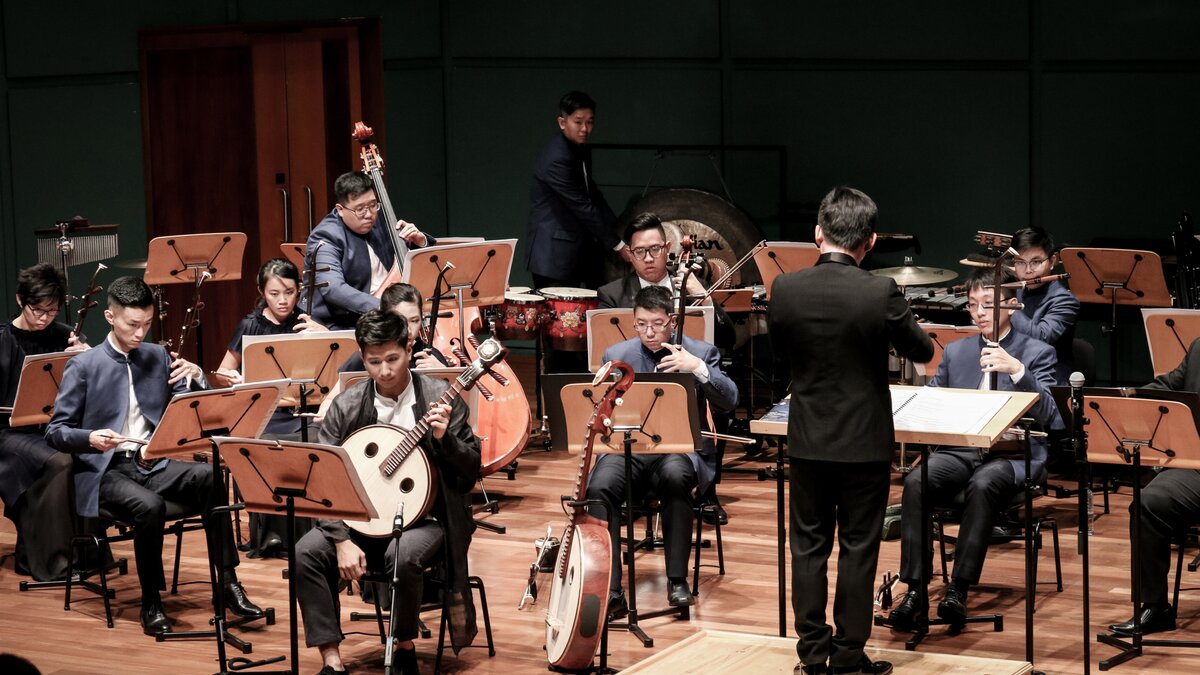 The Ding Yi Music Company with traditional Chinese instruments