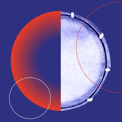 A stylized drumhead