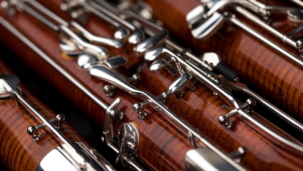 Close-up of woodwind instruments
